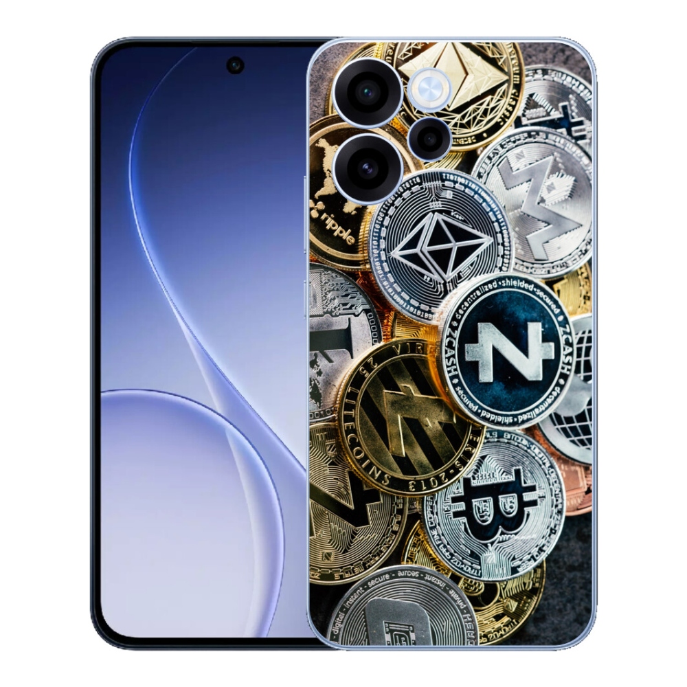 Gelový kryt mmCase na Oppo Reno 15 FS 5G - kryptoměny