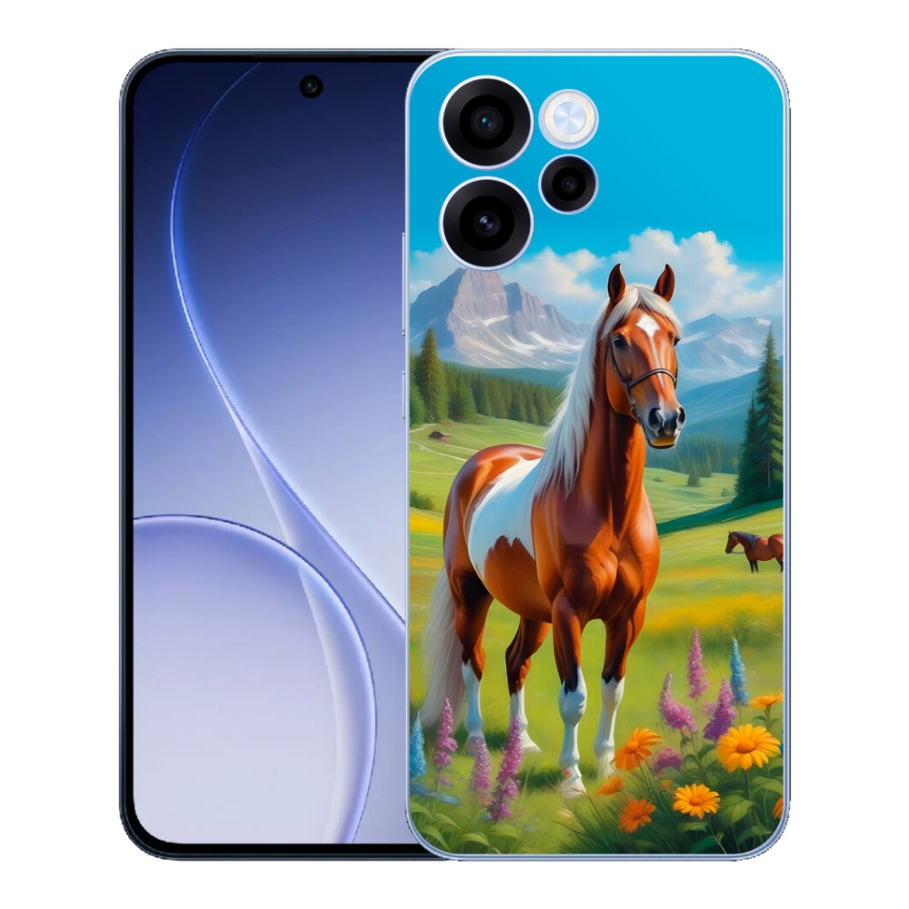 Gelový kryt mmCase na Oppo Reno 15 FS 5G - kůň na louce