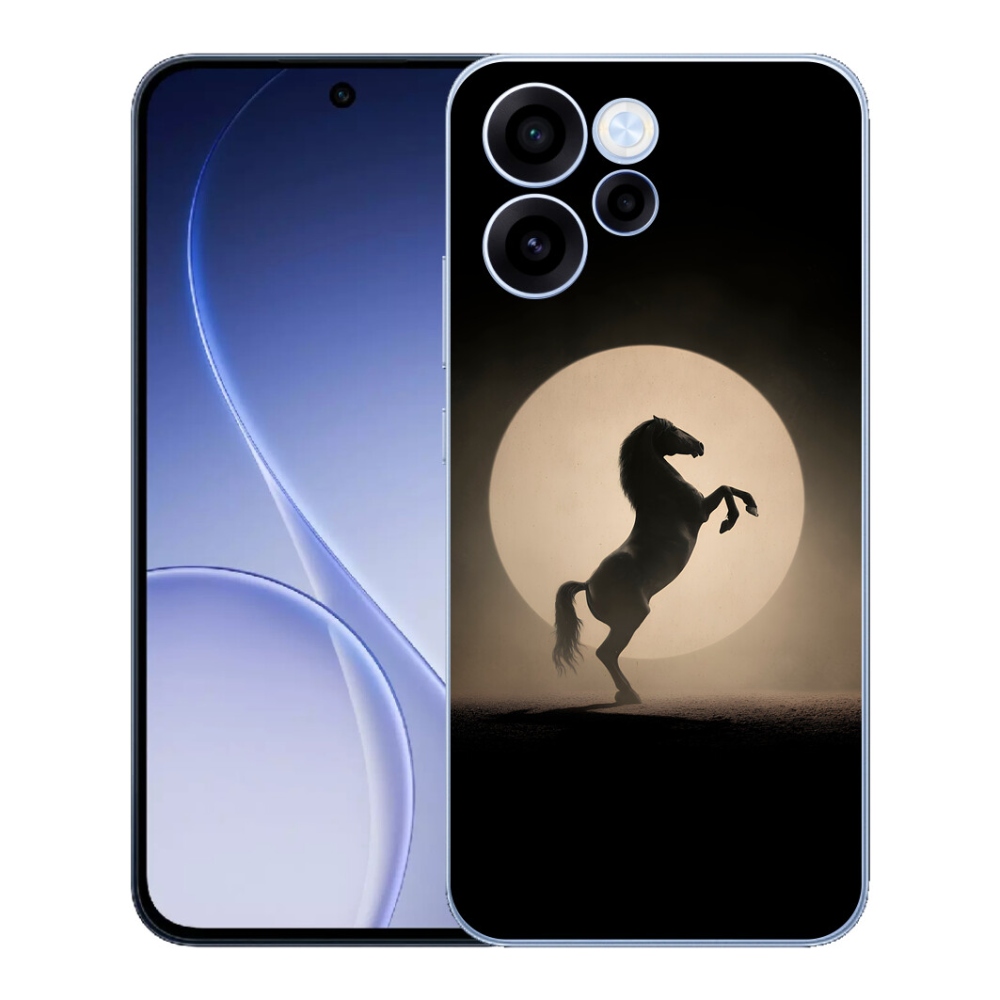 Gelový kryt mmCase na Oppo Reno 15 FS 5G - kůň v siluetě