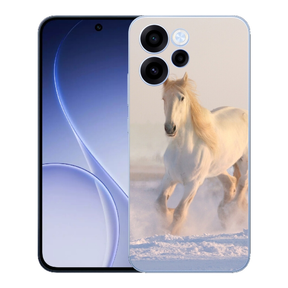 Gelový kryt mmCase na Oppo Reno 15 FS 5G - kůň ve sněhu