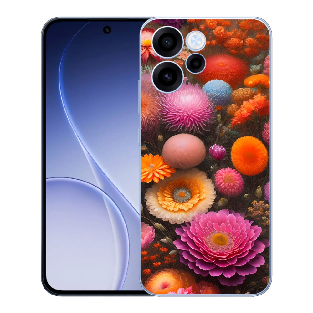 Gelový kryt mmCase na Oppo Reno 15 FS 5G - květinová kompozice