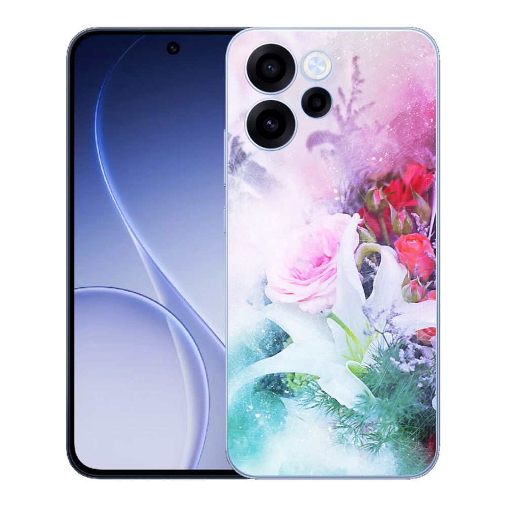 Gelový kryt mmCase na Oppo Reno 15 FS 5G - květiny 4