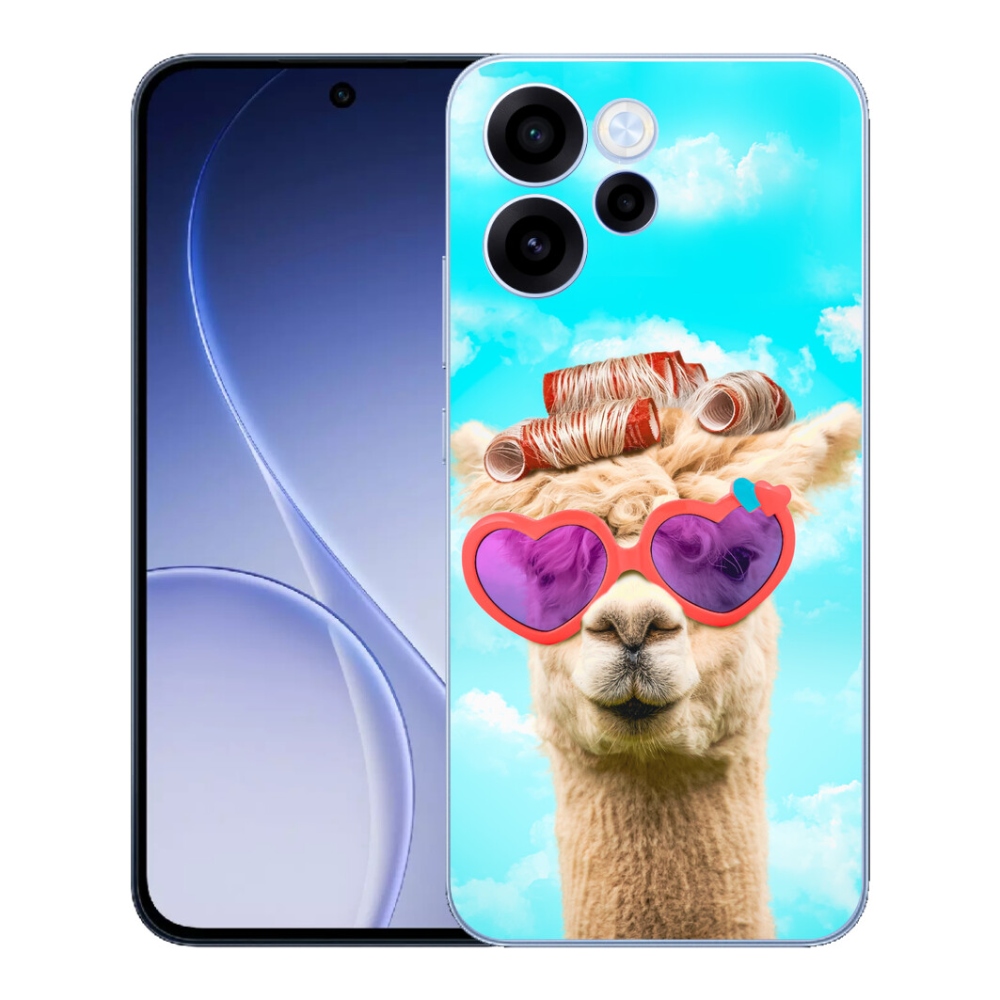 Gelový kryt mmCase na Oppo Reno 15 FS 5G - lama s brýlemi