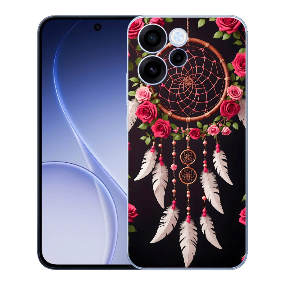 Gelový kryt mmCase na Oppo Reno 15 FS 5G - lapač snů s růžemi