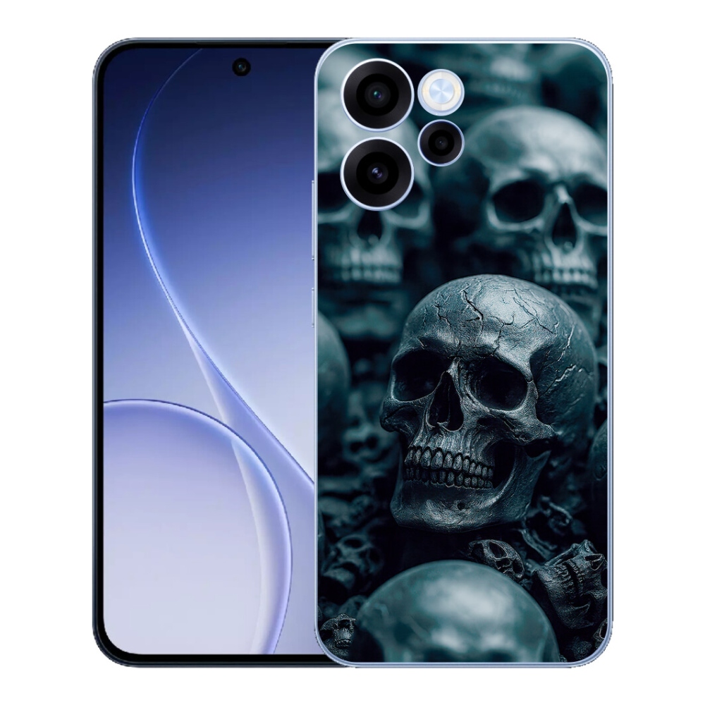 Gelový kryt mmCase na Oppo Reno 15 FS 5G - lebka 2