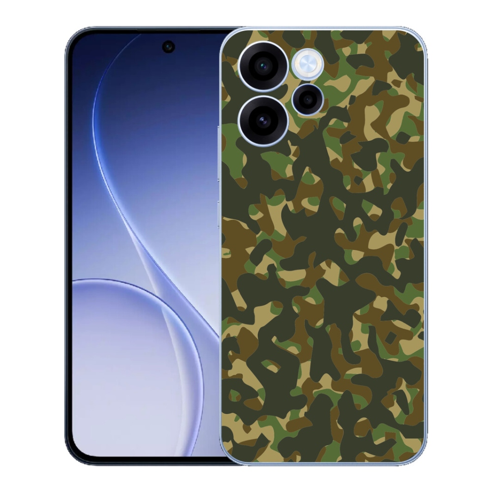Gelový kryt mmCase na Oppo Reno 15 FS 5G - maskáčový vzor 1