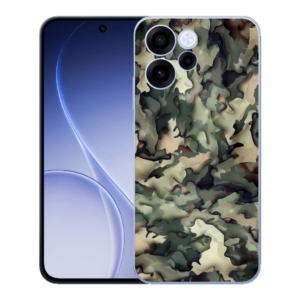 Gelový kryt mmCase na Oppo Reno 15 FS 5G - maskáčový vzor 9