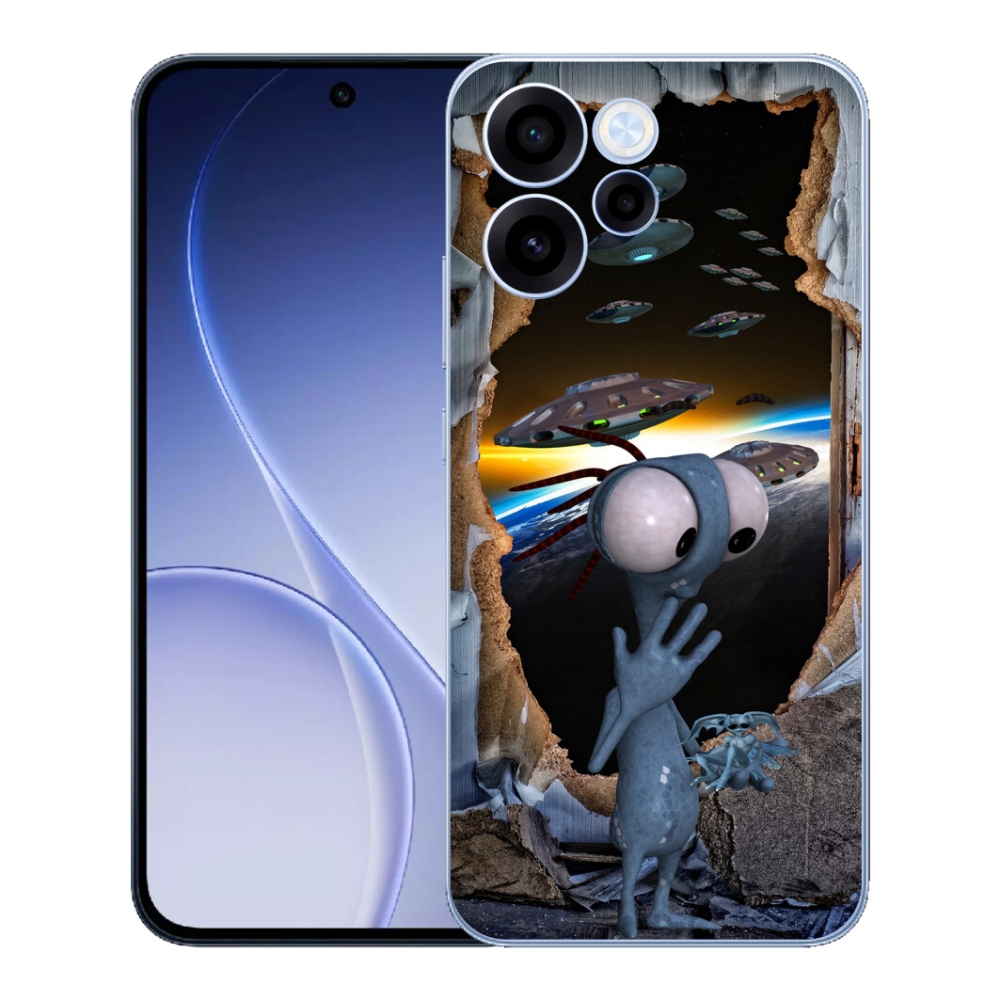 Gelový kryt mmCase na Oppo Reno 15 FS 5G - mimozemšťan
