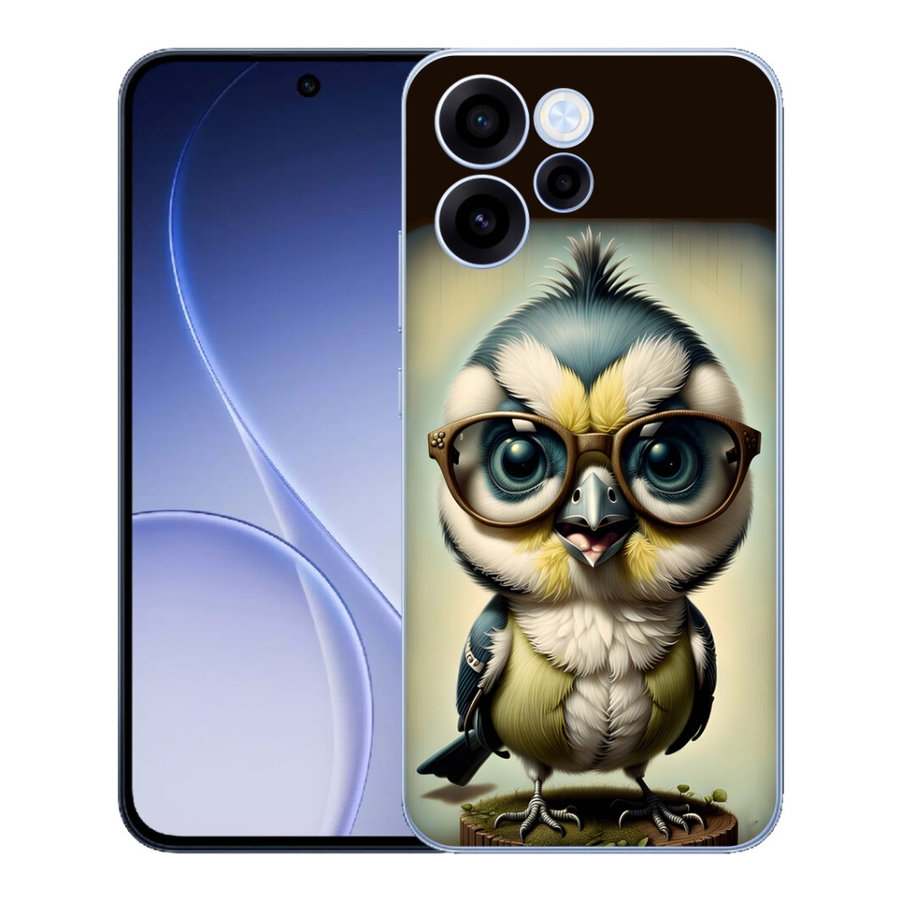 Gelový kryt mmCase na Oppo Reno 15 FS 5G - mládě s brýlemi