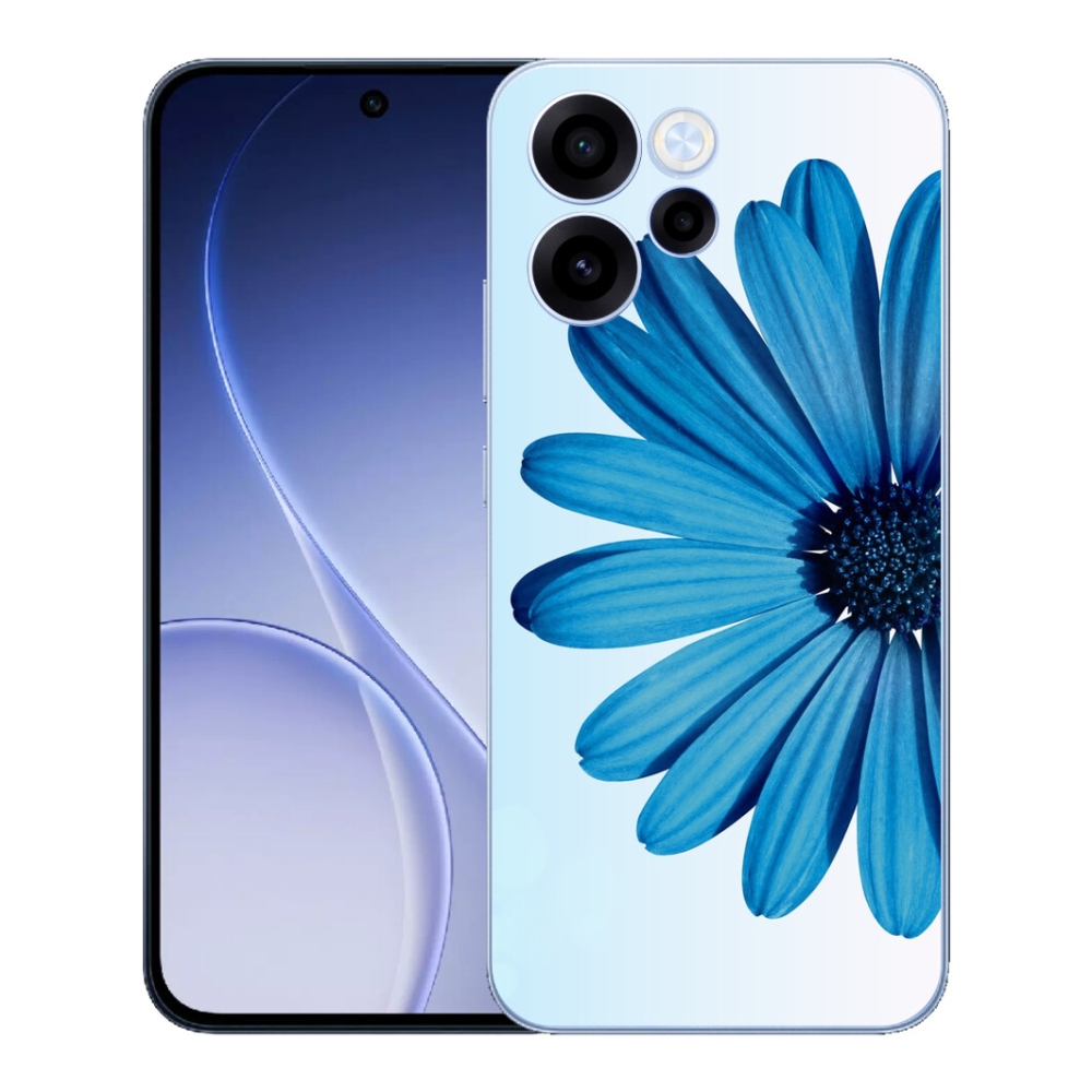Gelový kryt mmCase na Oppo Reno 15 FS 5G - modrá kopretina