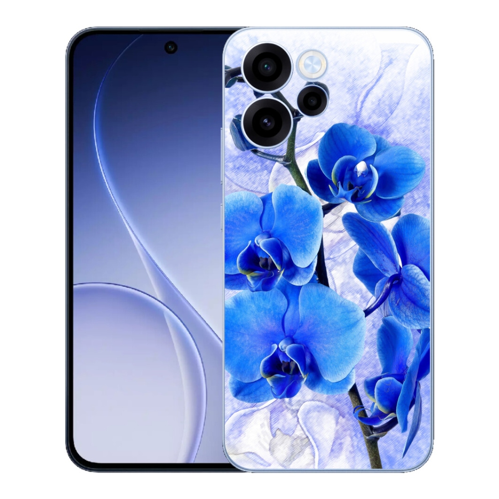 Gelový kryt mmCase na Oppo Reno 15 FS 5G - modré květy
