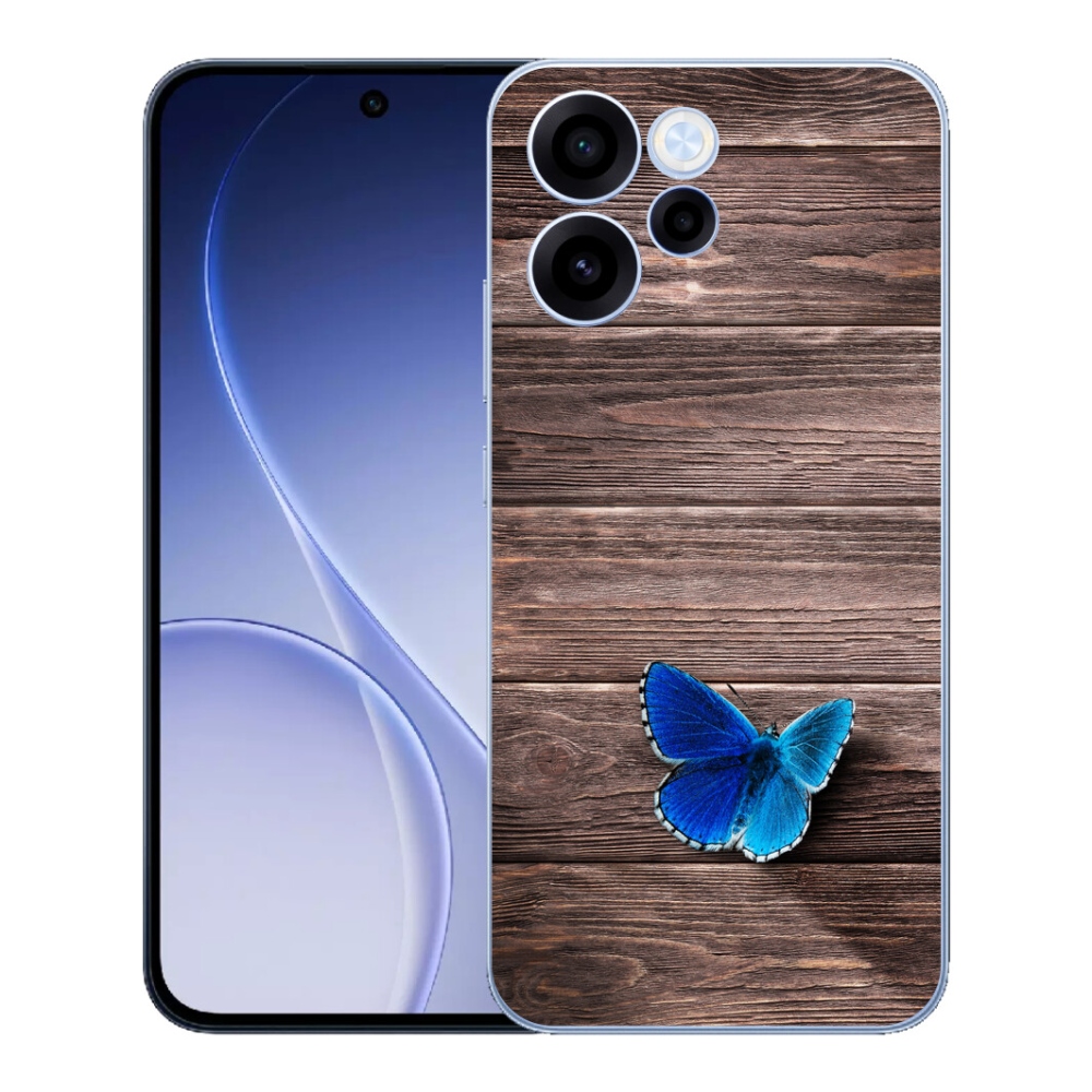 Gelový kryt mmCase na Oppo Reno 15 FS 5G - modrý motýl 1