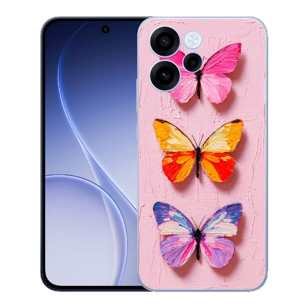 Gelový kryt mmCase na Oppo Reno 15 FS 5G - motýlí trojice