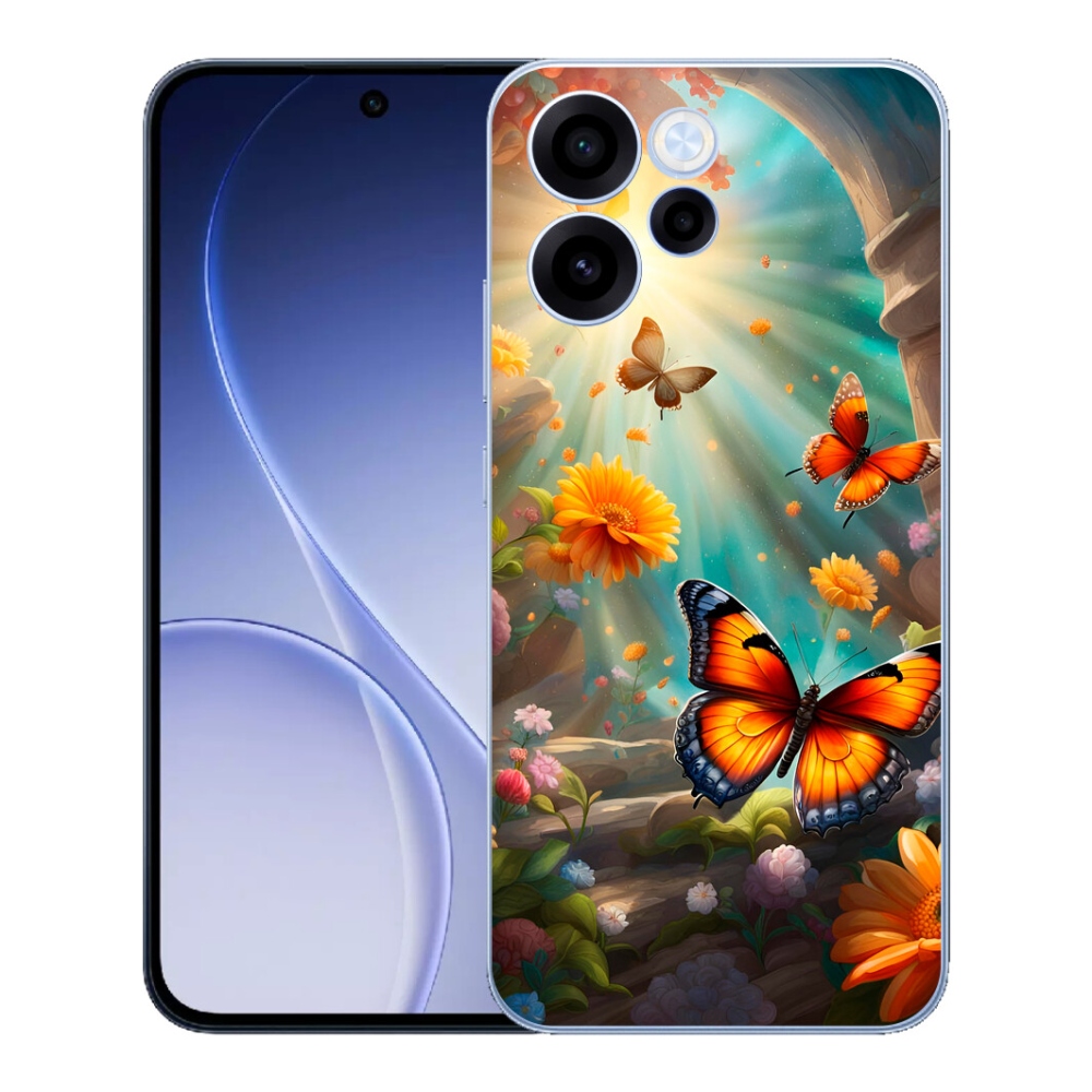 Gelový kryt mmCase na Oppo Reno 15 FS 5G - motýlí zahrada 2