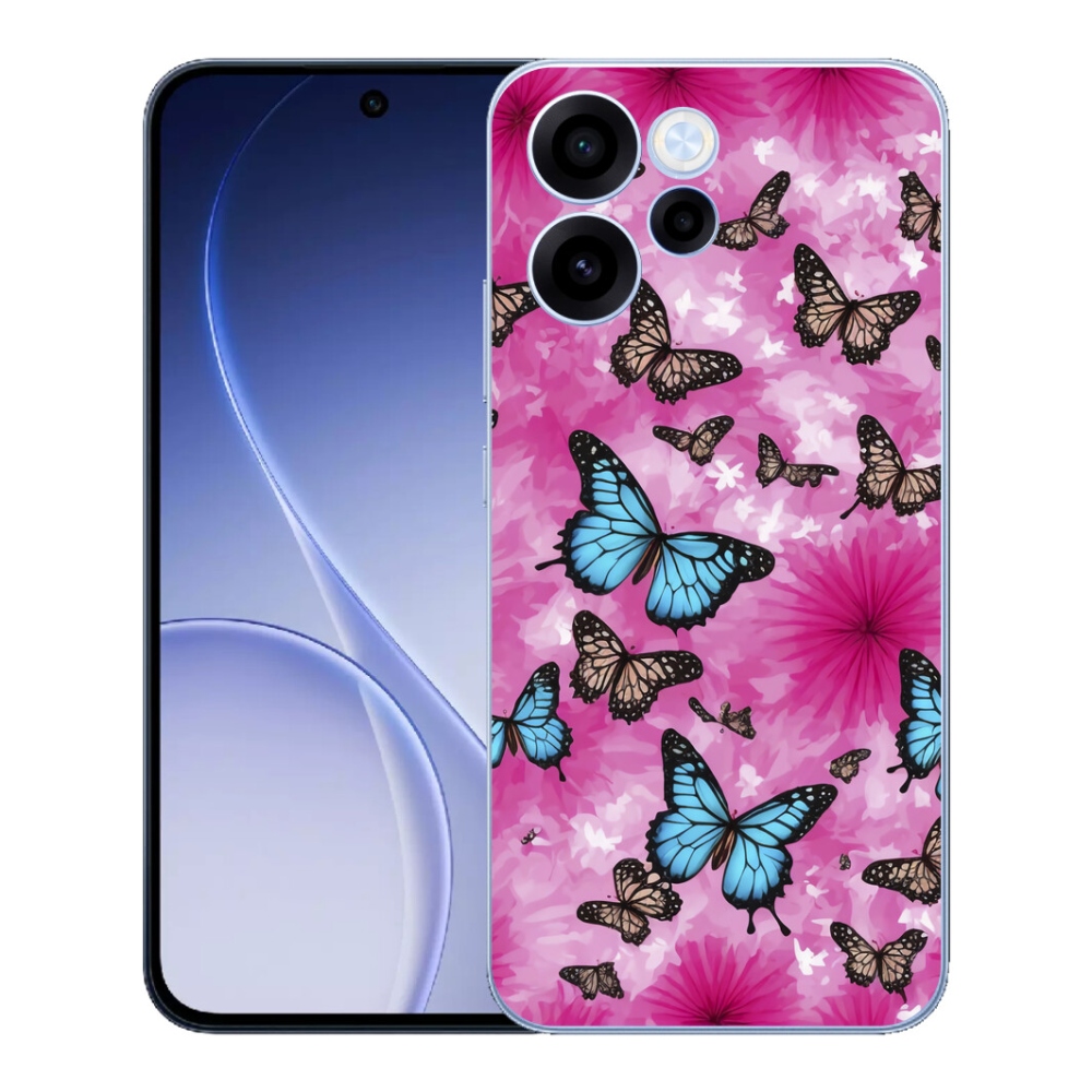 Gelový kryt mmCase na Oppo Reno 15 FS 5G - motýlí zahrada