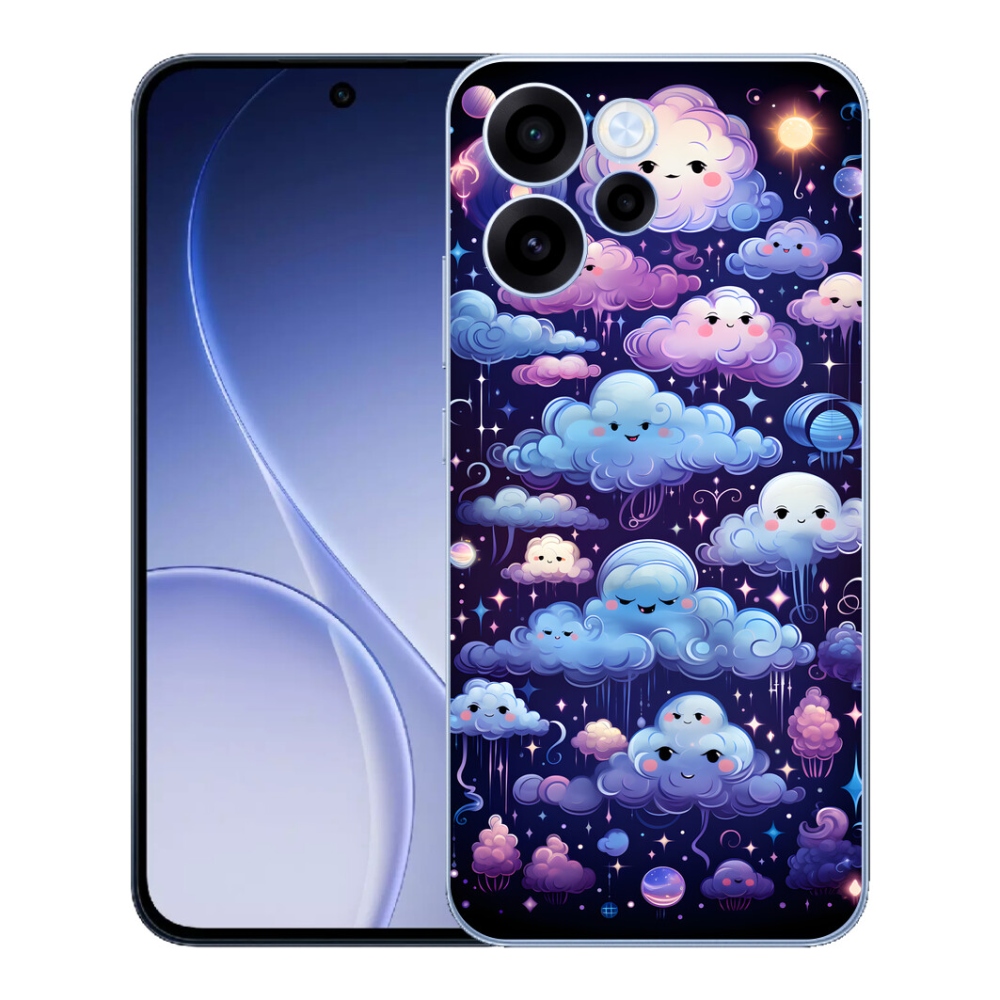 Gelový kryt mmCase na Oppo Reno 15 FS 5G - mráčky