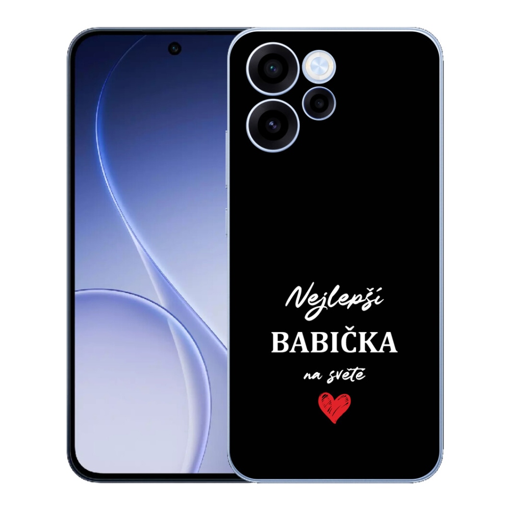 Gelový kryt mmCase na Oppo Reno 15 FS 5G - nejlepší babička 1 černé pozadí