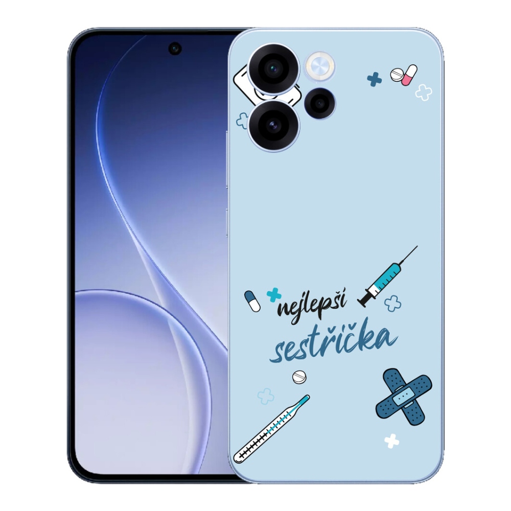 Gelový kryt mmCase na Oppo Reno 15 FS 5G - nejlepší sestřička modré pozadí