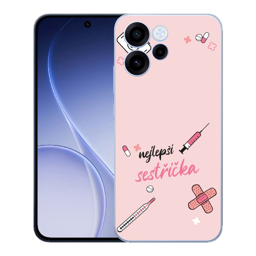 Gelový kryt mmCase na Oppo Reno 15 FS 5G - nejlepší sestřička růžové pozadí