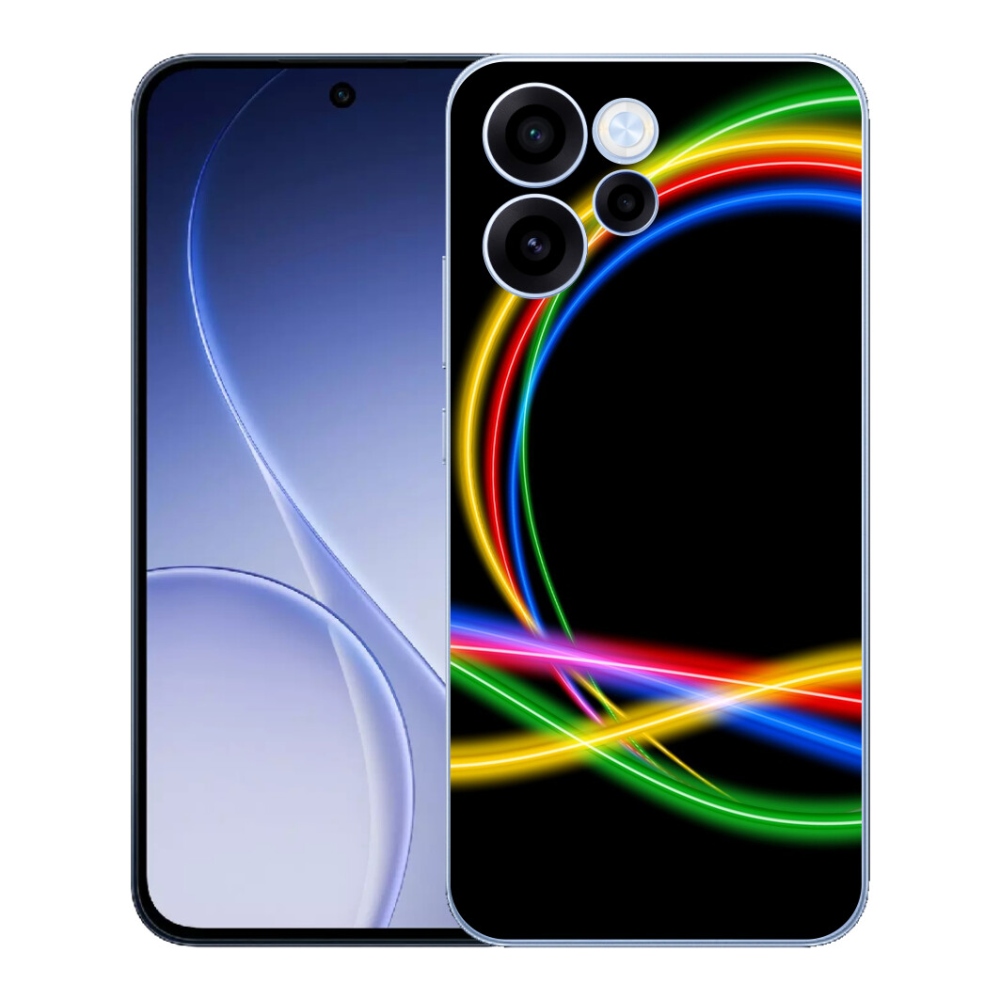 Gelový kryt mmCase na Oppo Reno 15 FS 5G - neonové kruhy