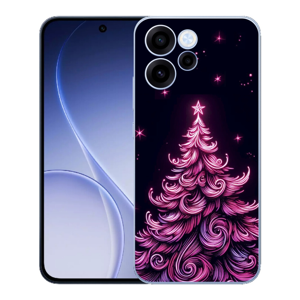 Gelový kryt mmCase na Oppo Reno 15 FS 5G - neonový vánoční stromek 2