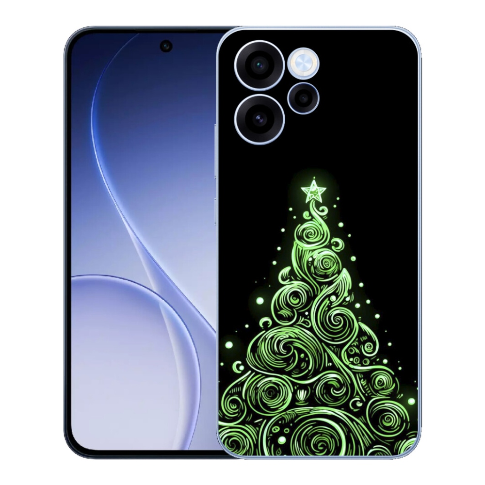 Gelový kryt mmCase na Oppo Reno 15 FS 5G - neonový vánoční stromek 3