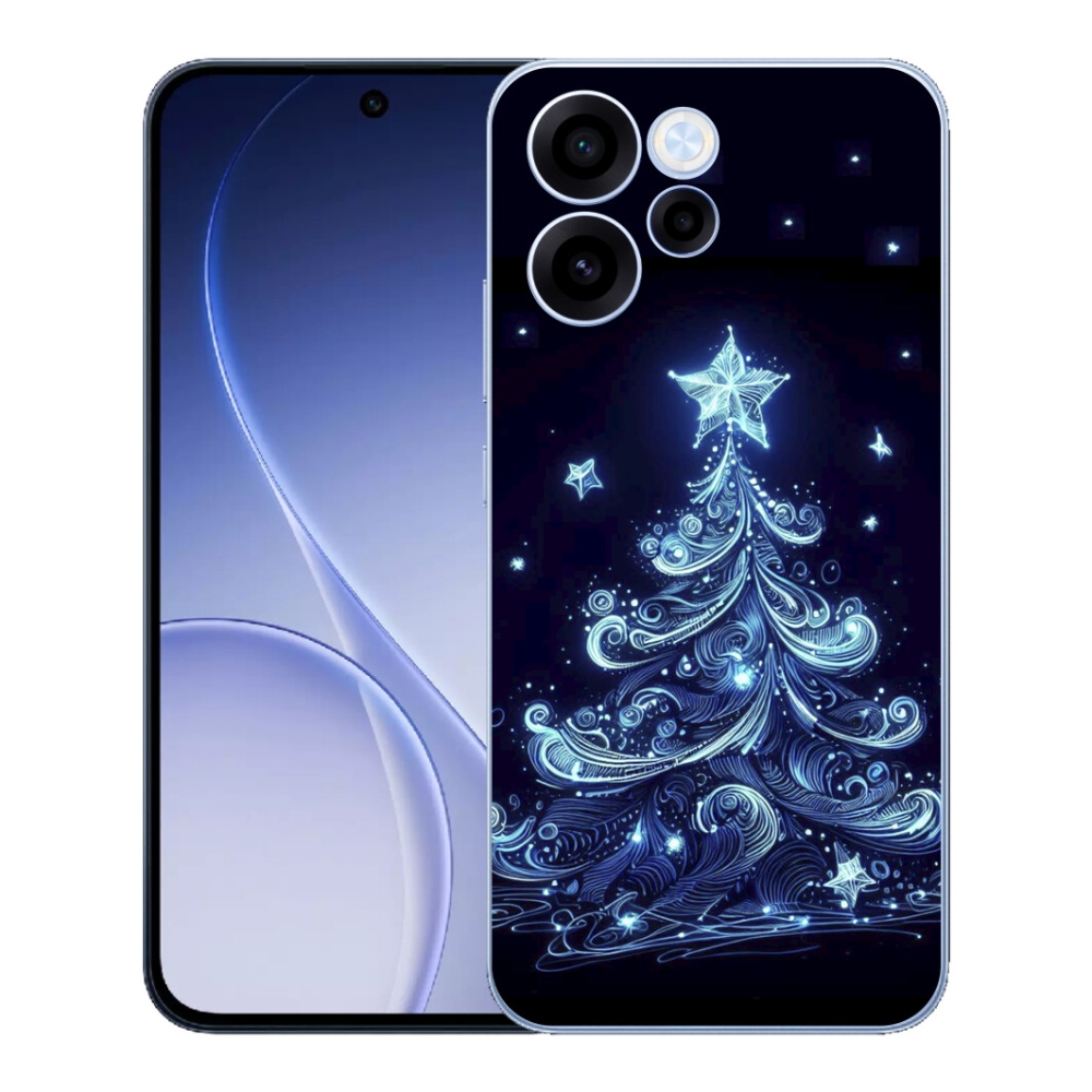 Gelový kryt mmCase na Oppo Reno 15 FS 5G - neonový vánoční stromek 4