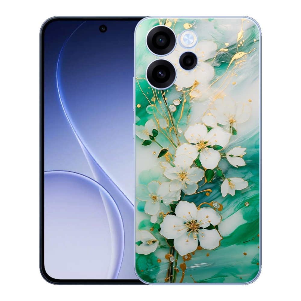 Gelový kryt mmCase na Oppo Reno 15 FS 5G - něžné květy