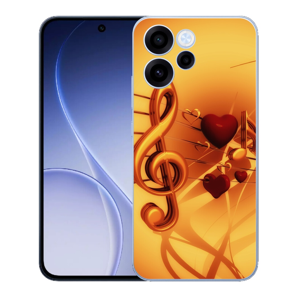 Gelový kryt mmCase na Oppo Reno 15 FS 5G - noty