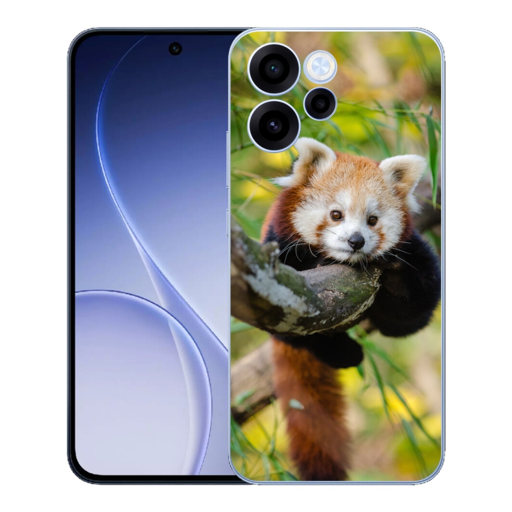 Gelový kryt mmCase na Oppo Reno 15 FS 5G - panda červená