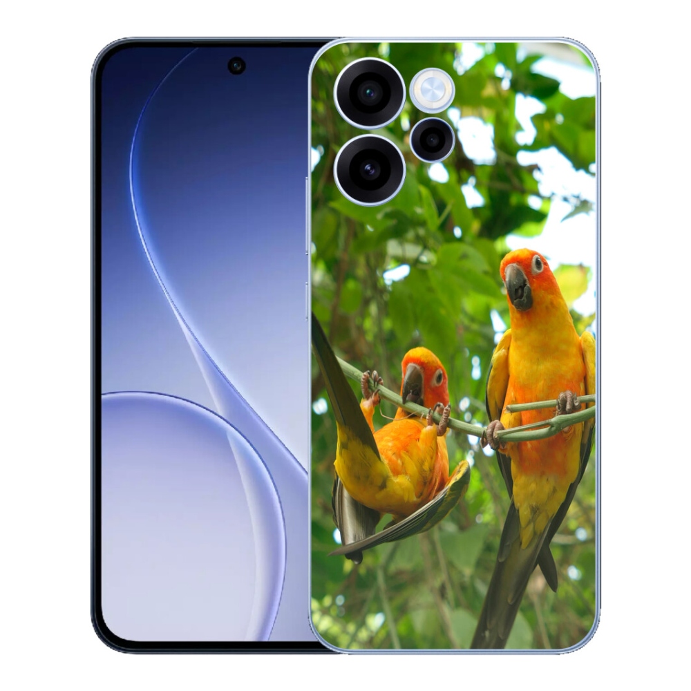 Gelový kryt mmCase na Oppo Reno 15 FS 5G - papoušci aratingy