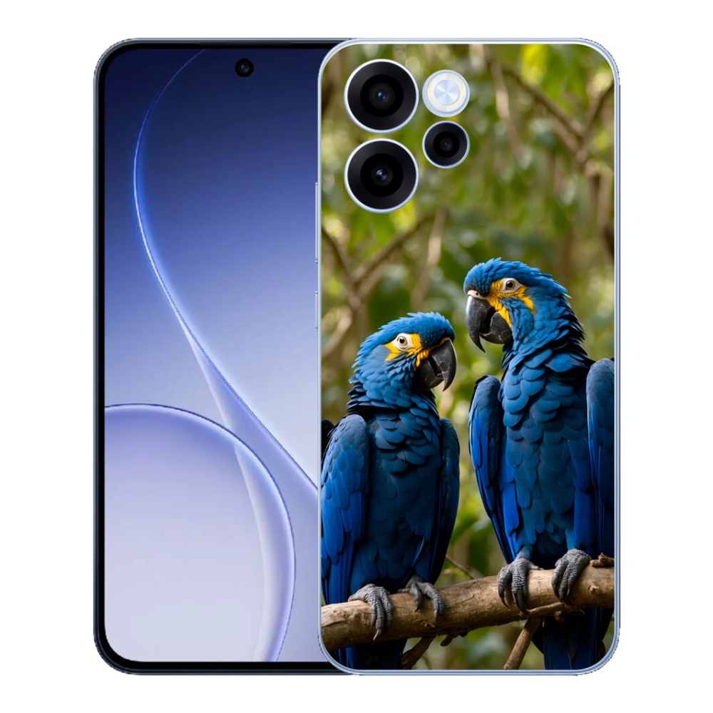 Gelový kryt mmCase na Oppo Reno 15 FS 5G - papouščí duo