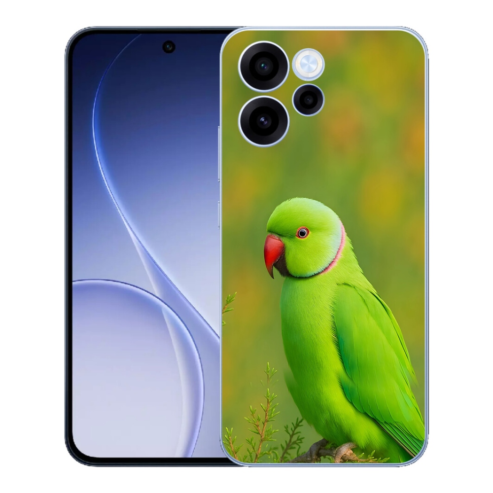 Gelový kryt mmCase na Oppo Reno 15 FS 5G - papoušek alexandr 2
