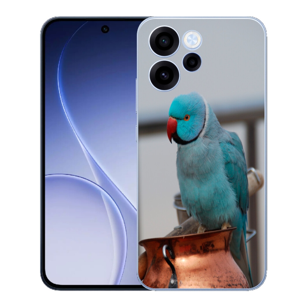 Gelový kryt mmCase na Oppo Reno 15 FS 5G - papoušek alexandr modrý