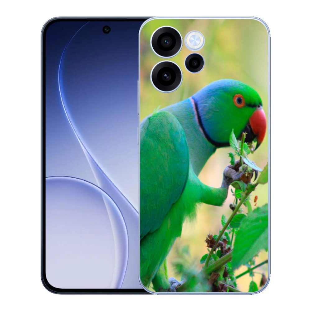 Gelový kryt mmCase na Oppo Reno 15 FS 5G - papoušek alexandr