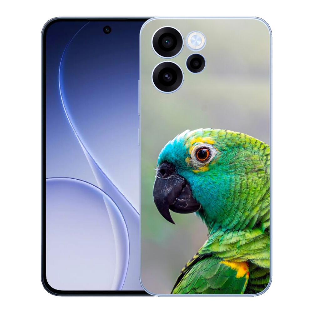 Gelový kryt mmCase na Oppo Reno 15 FS 5G - papoušek amazoňan