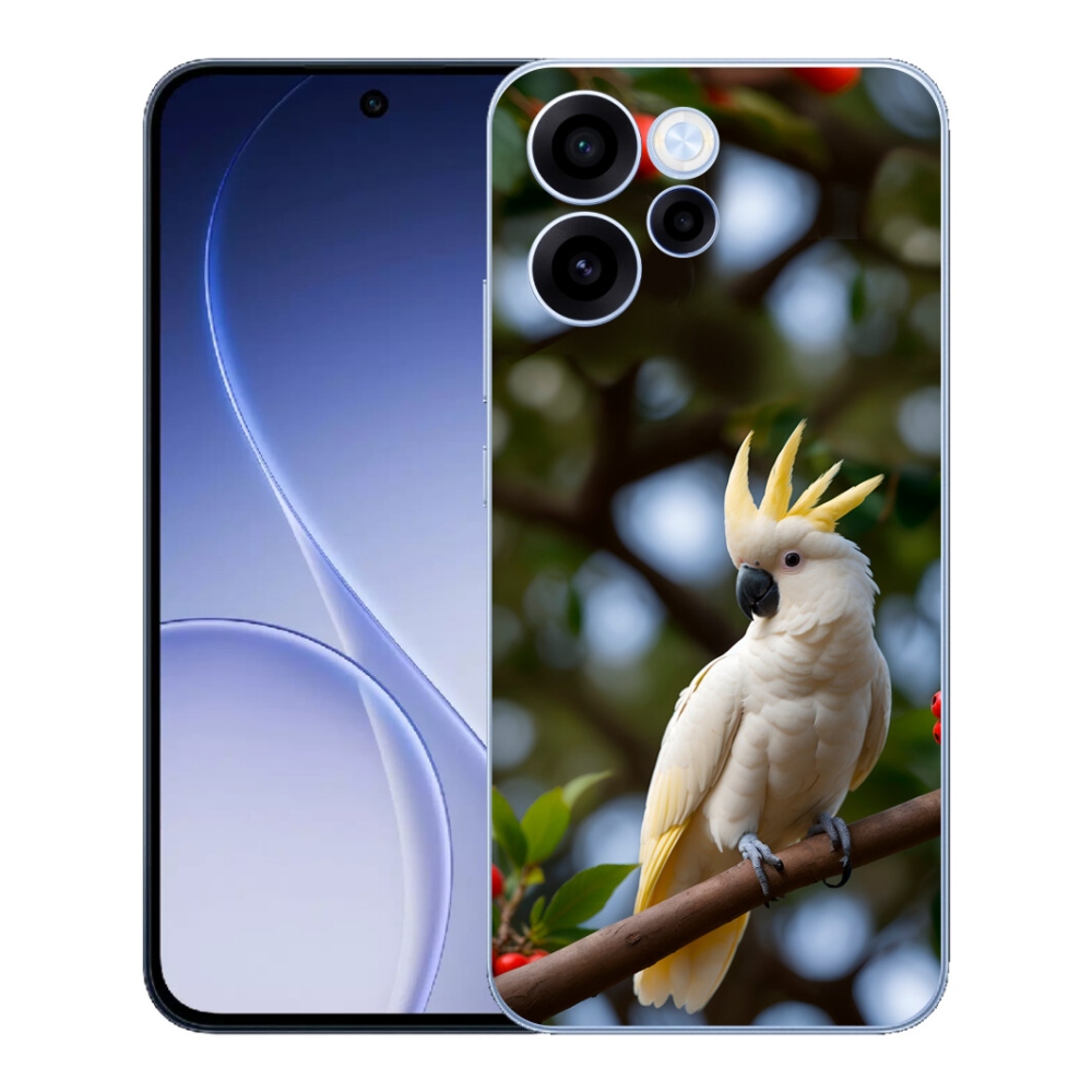 Gelový kryt mmCase na Oppo Reno 15 FS 5G - papoušek kakadu 3