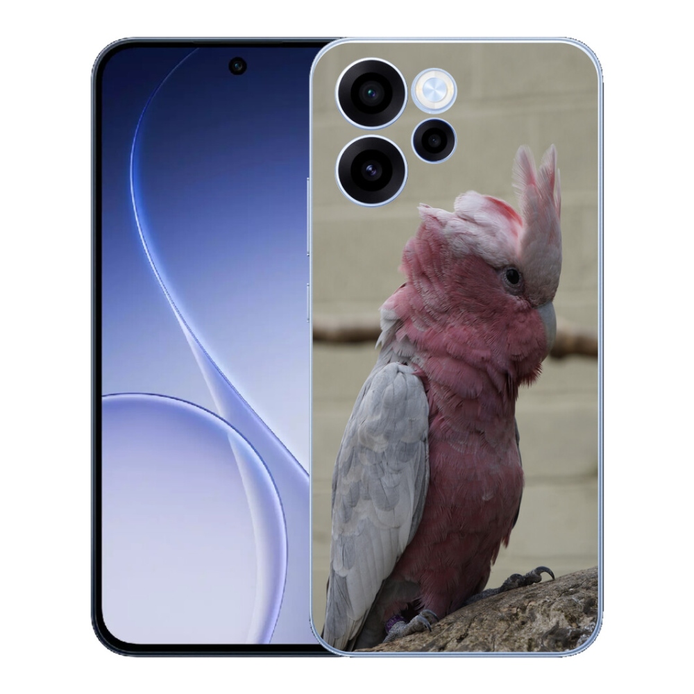 Gelový kryt mmCase na Oppo Reno 15 FS 5G - papoušek kakadu růžový