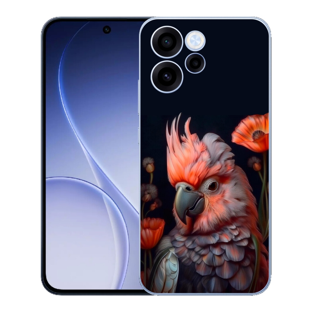 Gelový kryt mmCase na Oppo Reno 15 FS 5G - papoušek kakadu v barvách