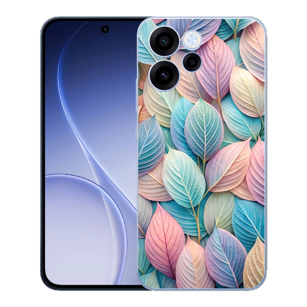 Gelový kryt mmCase na Oppo Reno 15 FS 5G - pastelové listy
