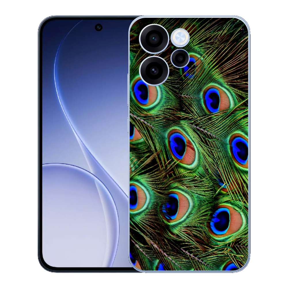 Gelový kryt mmCase na Oppo Reno 15 FS 5G - paví peří