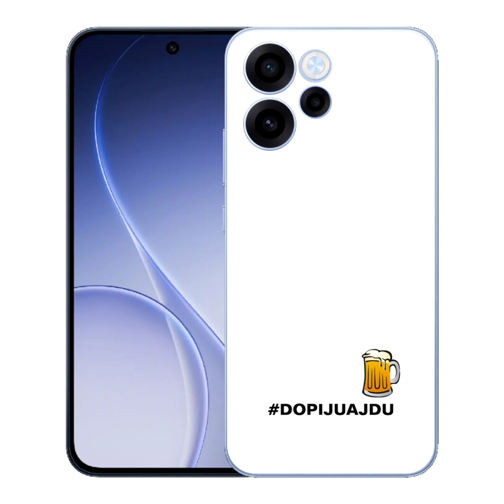 Gelový kryt mmCase na Oppo Reno 15 FS 5G - pivní motiv 1 bílé pozadí