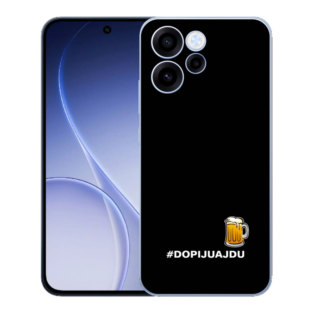 Gelový kryt mmCase na Oppo Reno 15 FS 5G - pivní motiv 1 černé pozadí