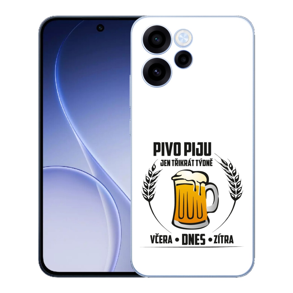 Gelový kryt mmCase na Oppo Reno 15 FS 5G - pivní motiv bílé pozadí