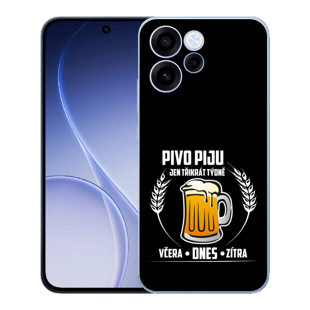 Gelový kryt mmCase na Oppo Reno 15 FS 5G - pivní motiv černé pozadí