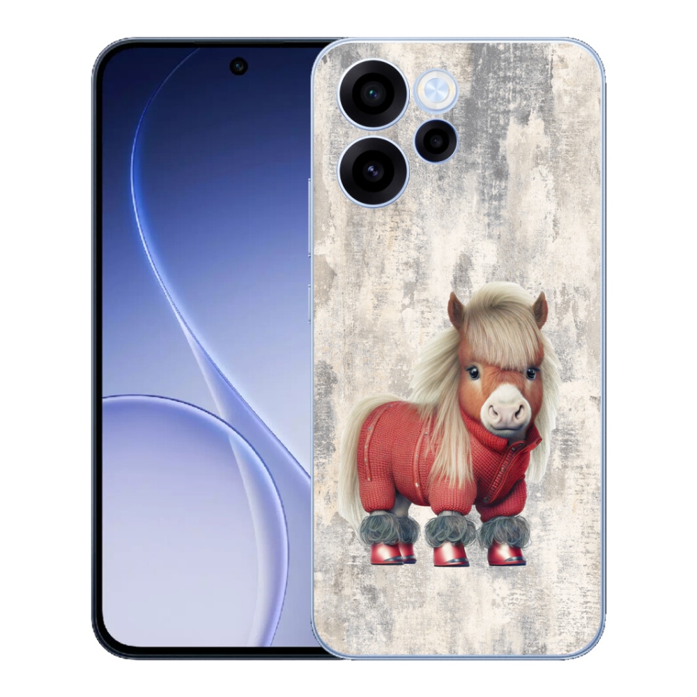 Gelový kryt mmCase na Oppo Reno 15 FS 5G - poník ve svetru