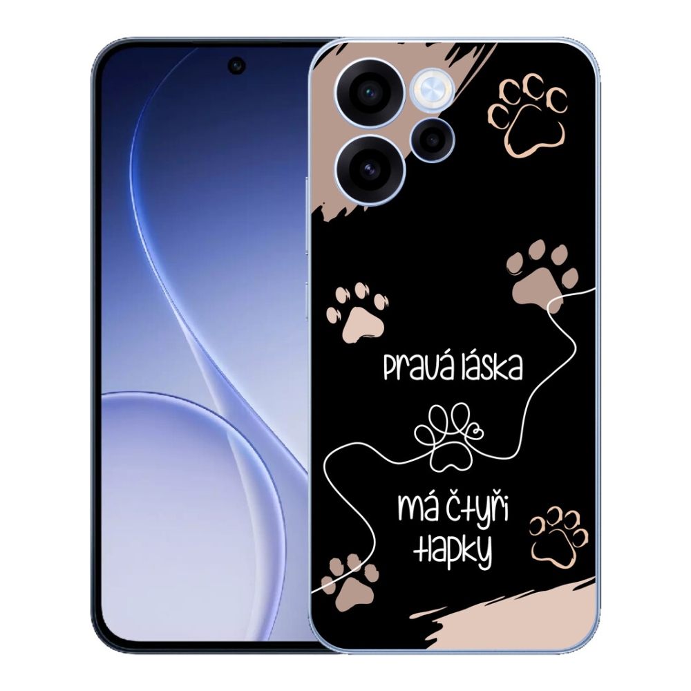 Gelový kryt mmCase na Oppo Reno 15 FS 5G - psí motiv 1 černé pozadí