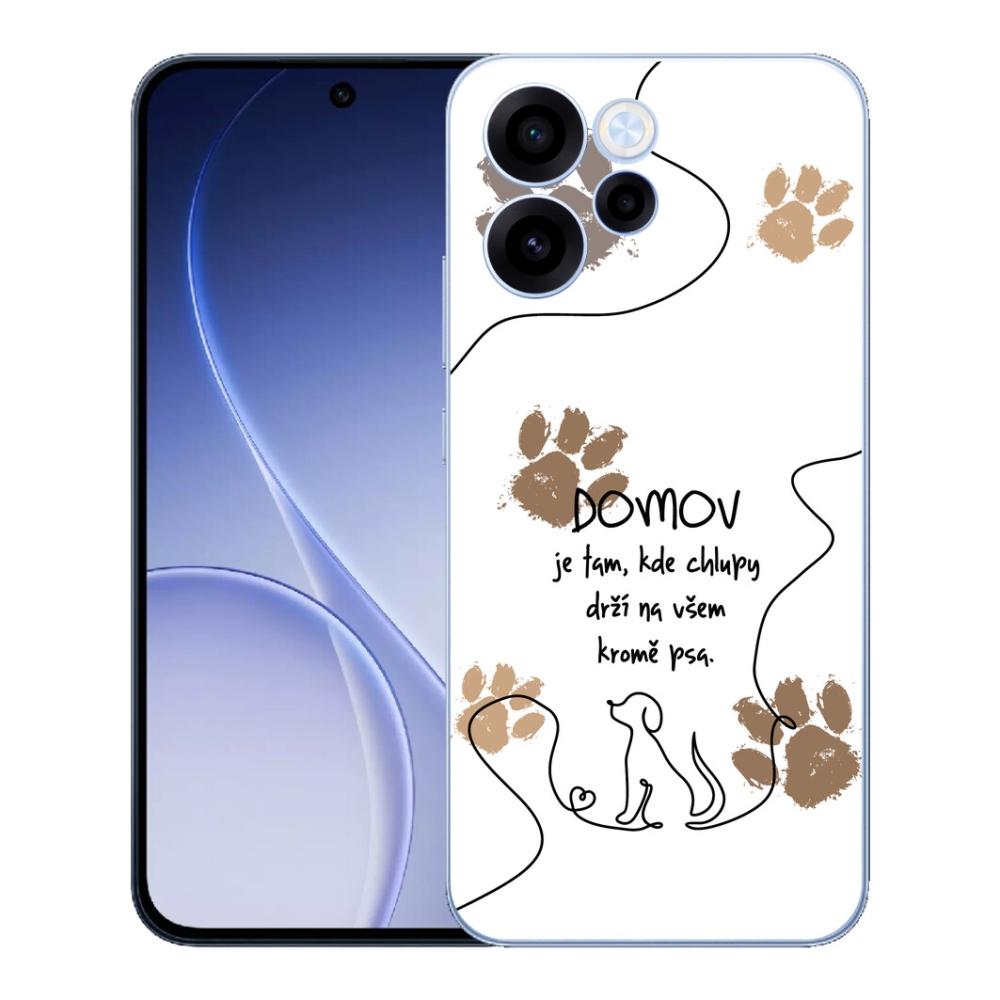 Gelový kryt mmCase na Oppo Reno 15 FS 5G - psí motiv bílé pozadí