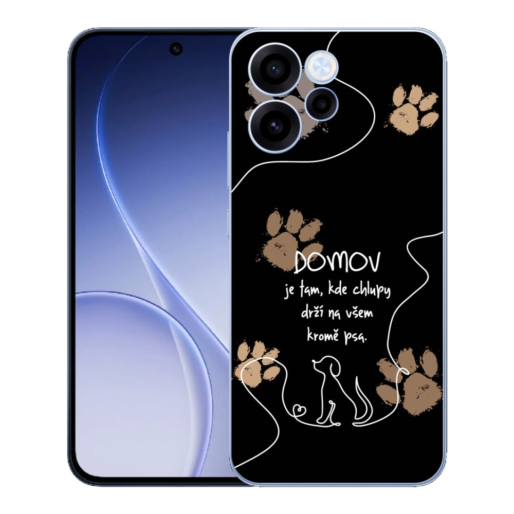 Gelový kryt mmCase na Oppo Reno 15 FS 5G - psí motiv černé pozadí