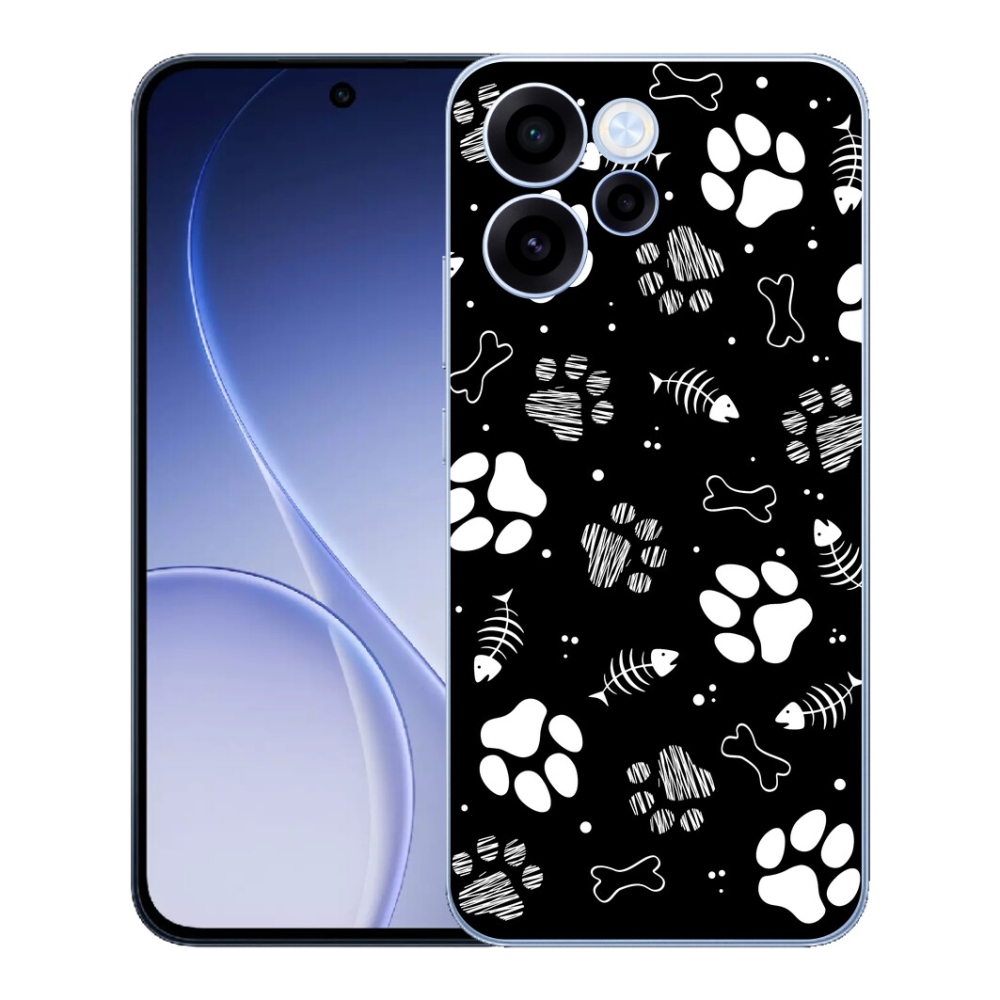 Gelový kryt mmCase na Oppo Reno 15 FS 5G - psí tlapky